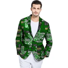 Дизайн, Африканский стиль, принт, мужской пиджак, африканские мужские пиджаки, вечерние, на заказ, Африканский однобортный мужской костюм