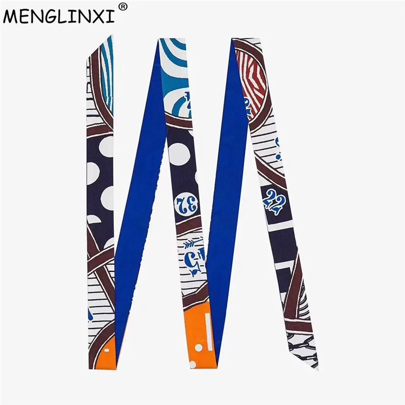 

Multifunctional Luxury Brand Skinny Scarf Silk Scarf Women 200cm Bag Ribbons Female Belt Fashion Head Scarves For Ladies