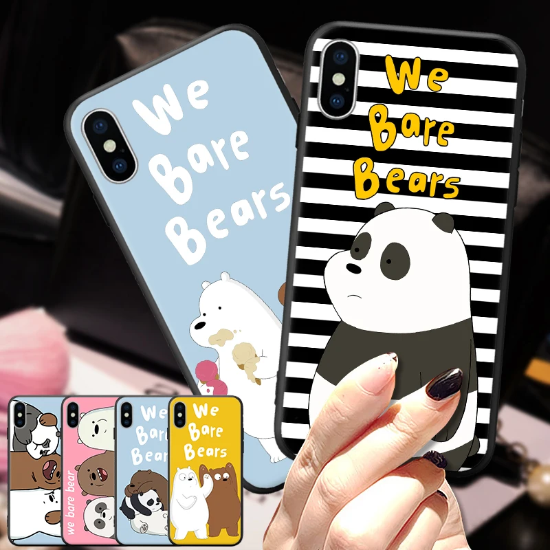 

Distinctive We Bare Bears Pattern For iPhone 5 5S SE 6 6S 7 8 Plus X XR XS Max Hard Phone Case