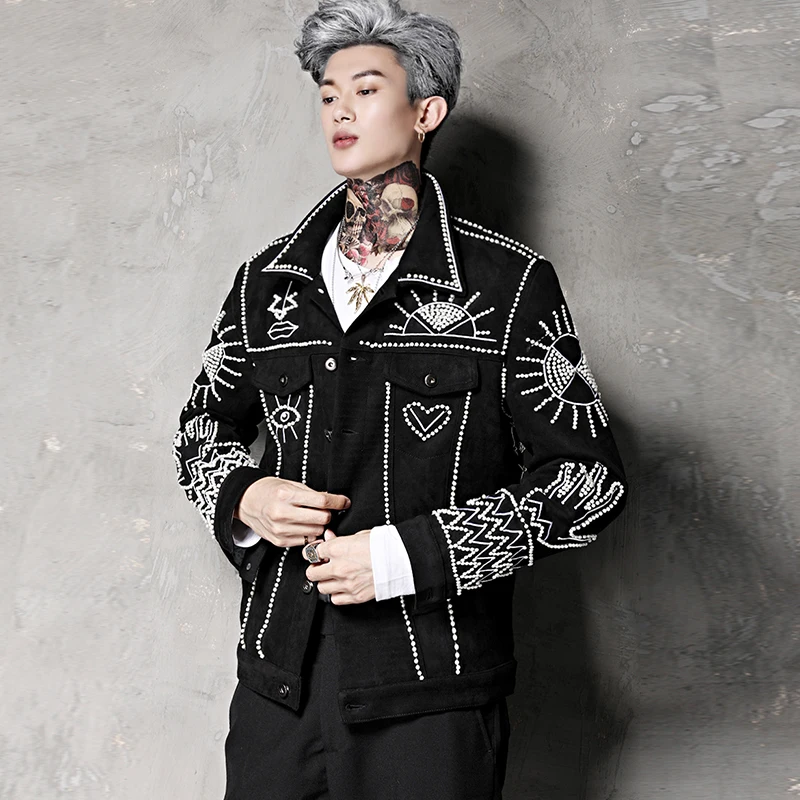 studded denim jacket mens