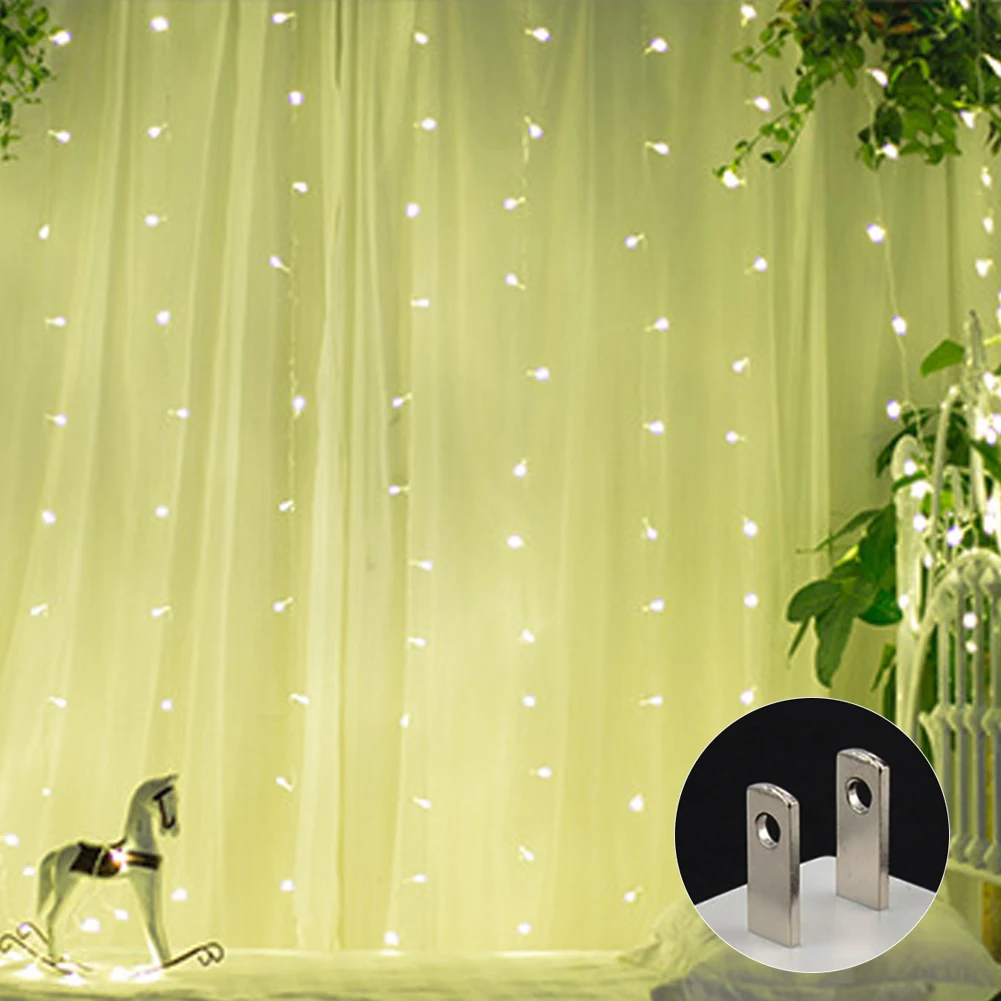 

3 * 3M 304 LEDs warm Curtain light ice bar background decoration neon lights with