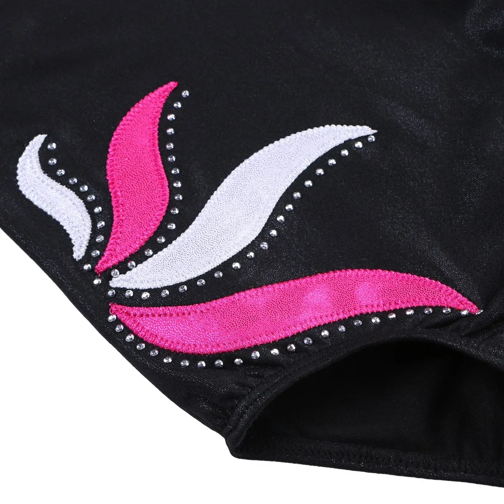 BAOHULU Little Girls Gymnastics Leotard Sparkle Patchwork Ballet Bodysuit for Girls Ballet Dance Wear with Diamond Kids Tank