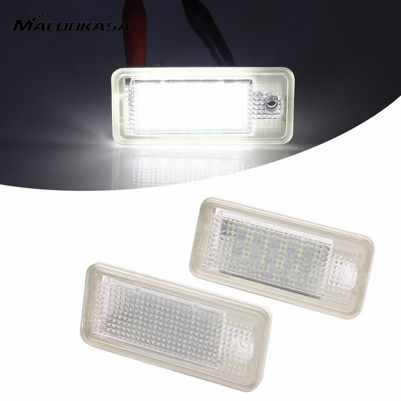 

MALUOKASA 2x 3528SMD Car Number License Plate Light Auto Turn Signals LED Lamp Error Free For Audi A3 A4 A5 A6 A8 Q7 2007-2010