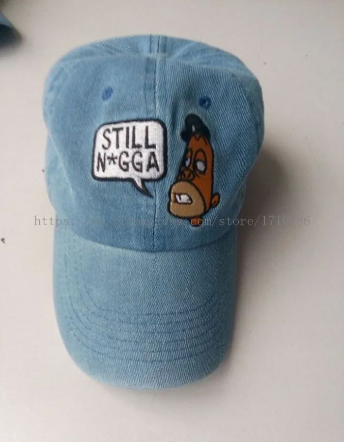 Dark Gray Still Dad Cap Hat Strapback BLACK DENIM