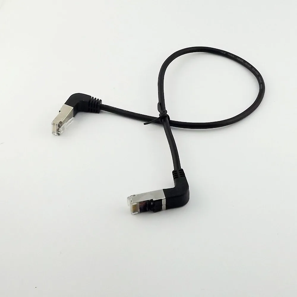

1pcs RJ45 Male to Male Plug Down Angled Ethernet LAN Network Extension Adapter Cable 50cm