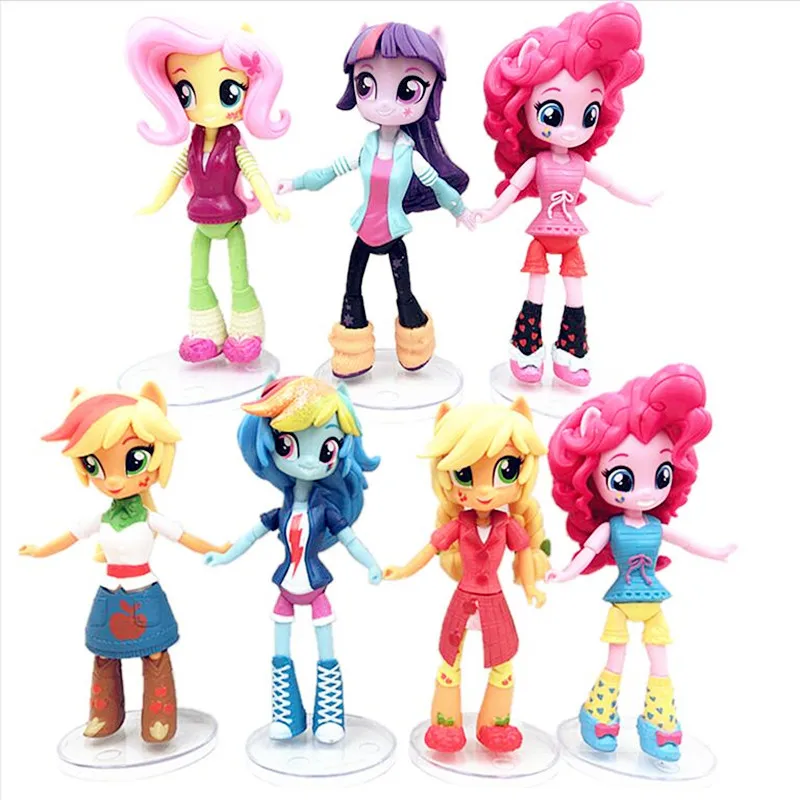 7 шт./компл. Twilight Sparkle + Rainbow Dash Rarity Pinkie Pie аниме фигурка игрушка например лошадь