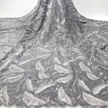 

Best Selling Velvet lace fabric Nigerian Tulle Lace Fabrics High Quality Lace African French Tulle Stones Lace Fabric NJD05