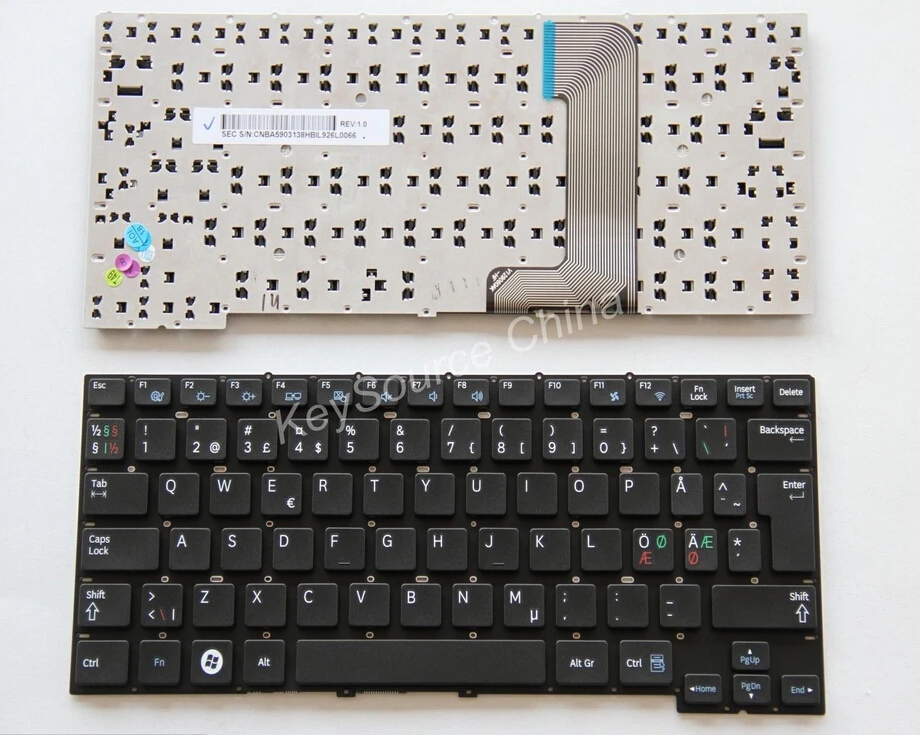 Новый QWERTY шведский / норвежский датский финский NORDIC клавиатура для SAMSUNG NP300U1A NP305U1A