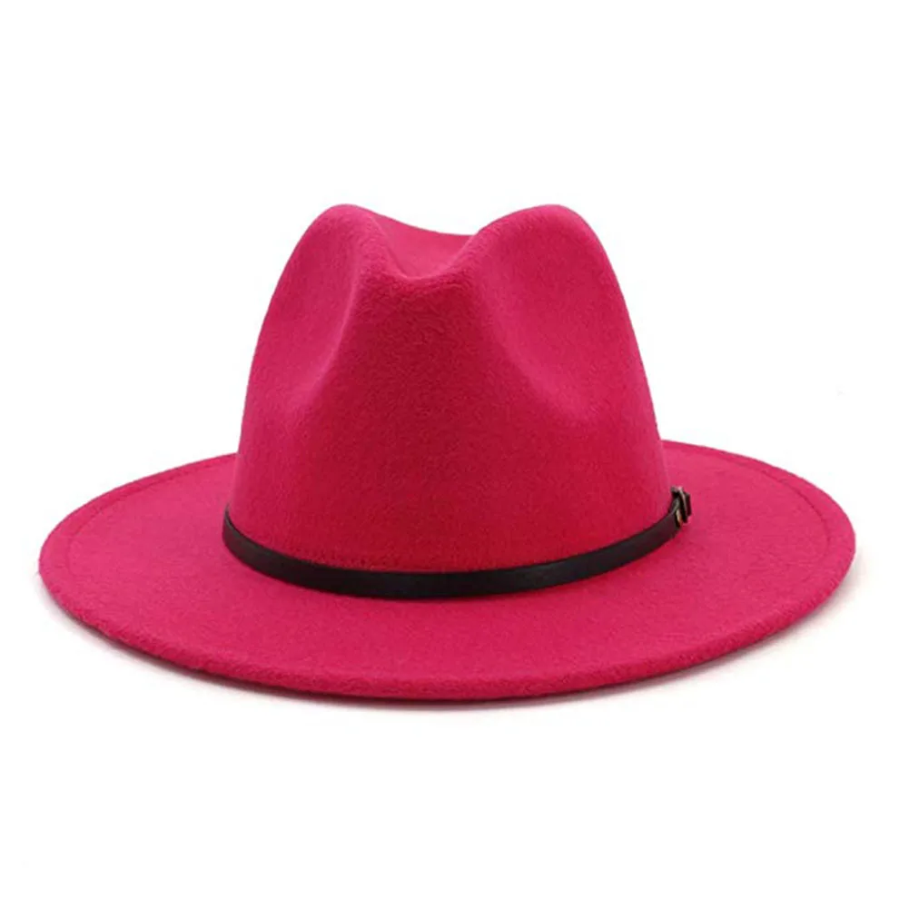 Винтажная одноцветная фетровая шляпа с широкими полями, зимняя женская кепка Sombreros, джазовая церковная Кепка, Панама Федора, топ, шляпа, горячие красивые аксессуары для девочек, шляпа