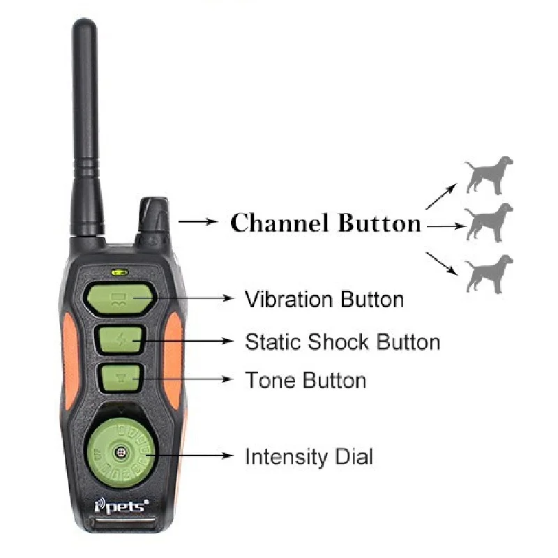 Ipets 618 водонепроницаемый ошейник для дрессировки собак с дистанционным диапазоном 800 ярдов и ударом, вибрацией, звуковым сигналом