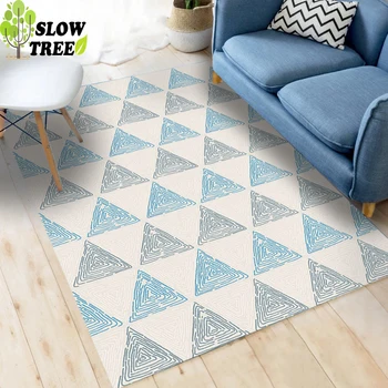

Slow Tree Modern Living Room Carpet Crystal Velvet Sofa Coffee Table Mat Rectangular Bedroom Bedside Blanket Washable Tatami