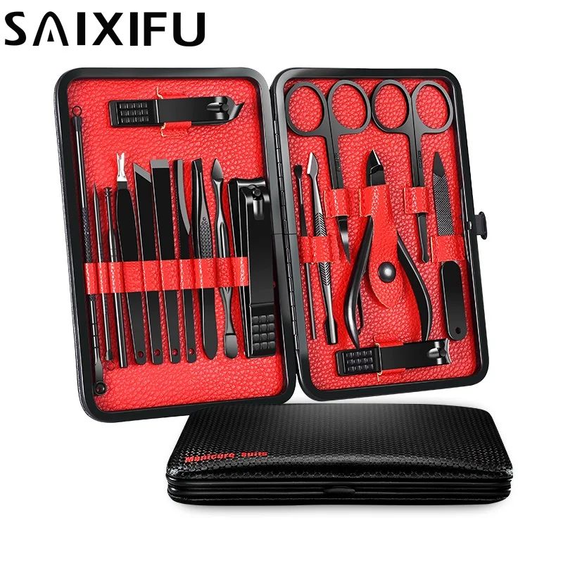 18pcs/Set Manicure Set Professional Nail Clipper Kit Utility Pedicure Scissors Tweezer Knife Ear Pick Nails Art Tools Sets BT15 |