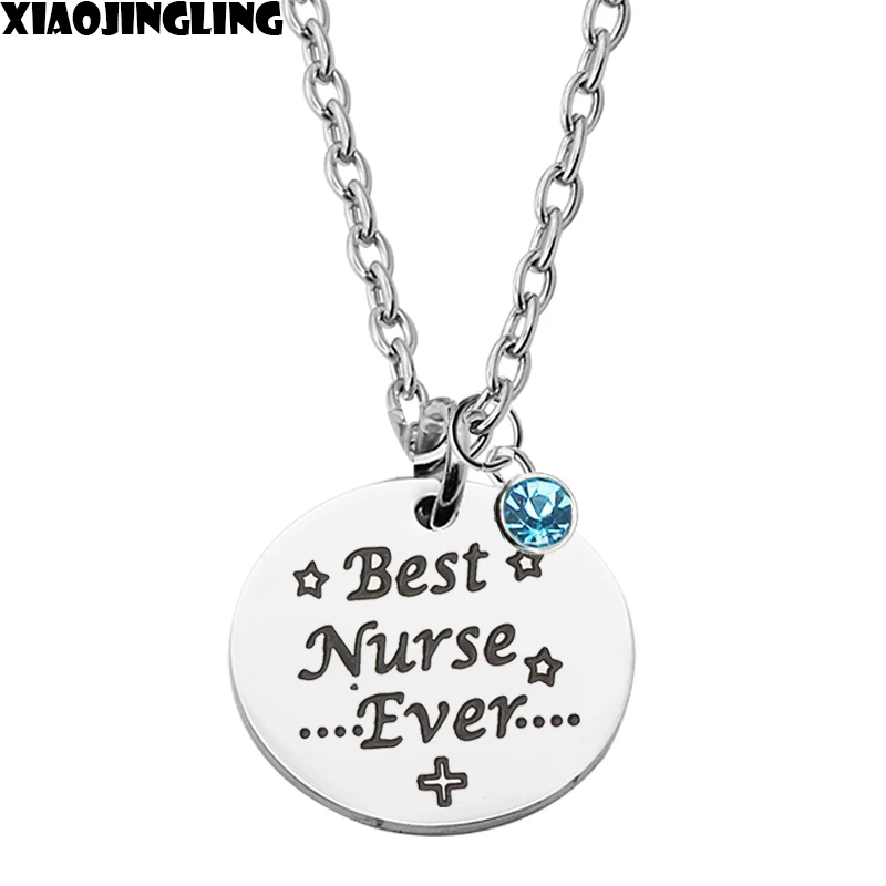 XIAOJINGLING Fashion Stainless Steel Necklaces Best Nurse Ever Long