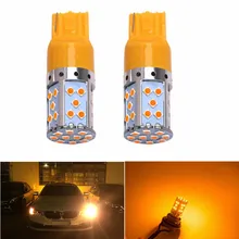 2 pz Auto 7440 LED Ambra Giallo 35-SMD 3030 LED T20 W21W HA CONDOTTO Le Lampadine Per Indicatori di Direzione, Luci canbus DRL Posteriore Lampadina di Parcheggio per kia