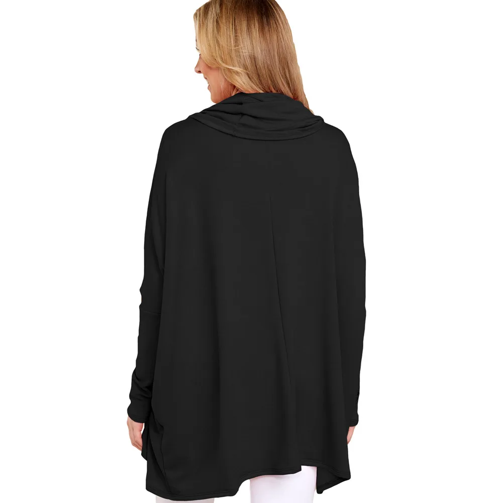 Plus Size Celmia Women Hoodies  Oversize Tops 2018 Autumn Cowl Neck Batwing Sleeve Female Long Sleeve Casual Loose Hoodies