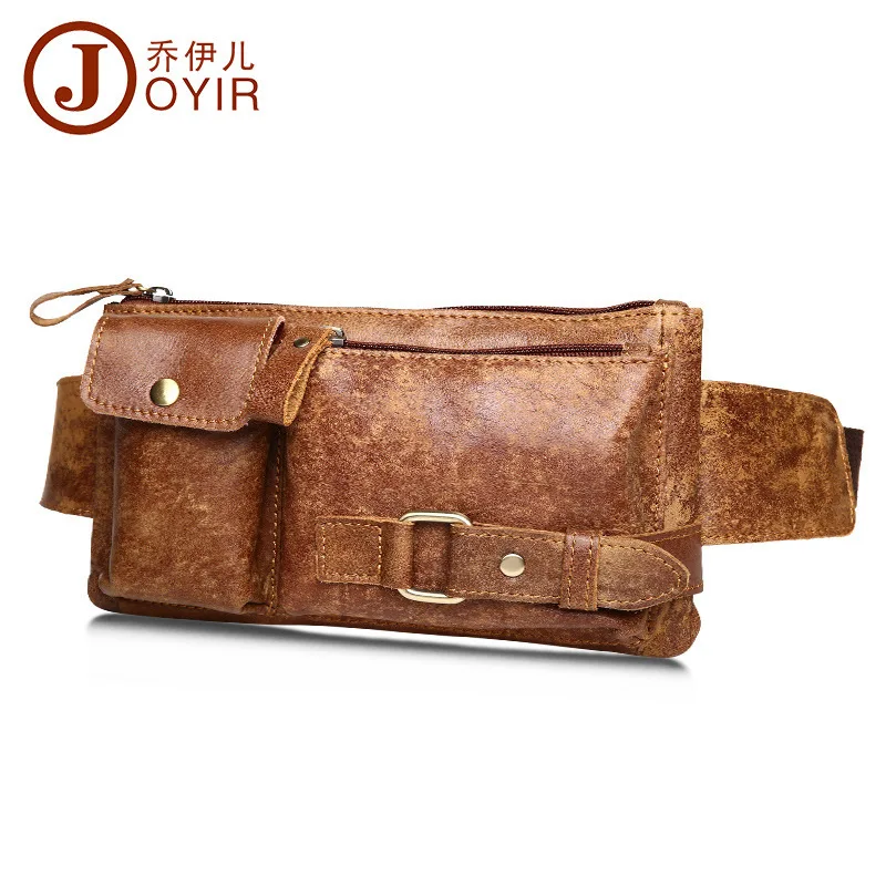 JOYIR 2017Genuine Leather Waist Bag Bumbag Unisex Fashion Belt Bags