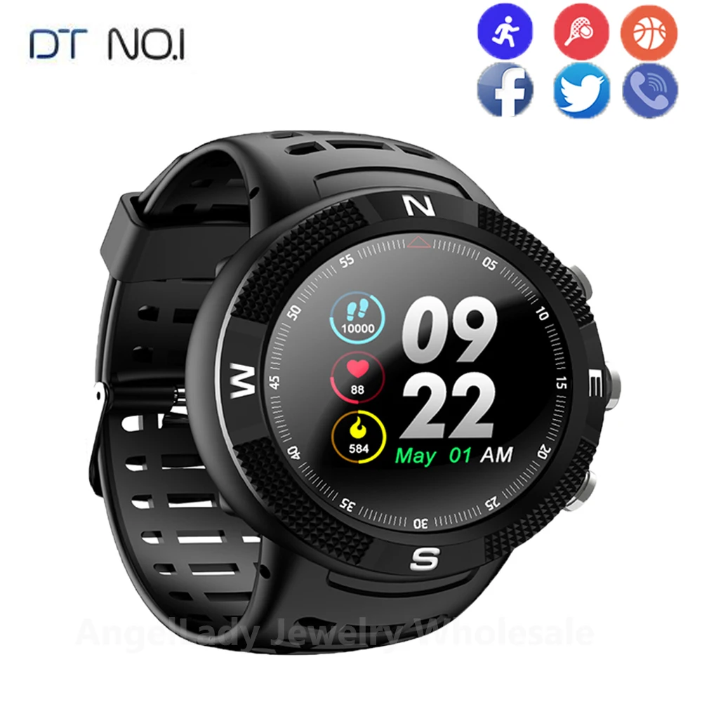 

DTNO.I NO.1 F18 Smartwatch Sports Bluetooth 4.2 IP68 Waterproof Smart Watch GPS Call Message Reminder Pedometer Sleep Monitor