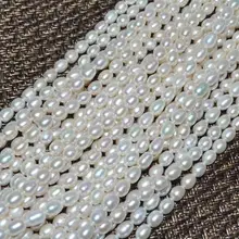 AA 10 нитей 5-6 мм белый мелкий пресноводный жемчуг