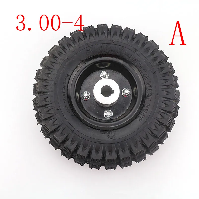 Good quality 3.00-4 4.10-4 trye and inner tube rim wheel Alloy hub for 49cc ATVQuad Go Kart Gas scooter bike motorcyWheel tyres - Цвет: 3.00-4