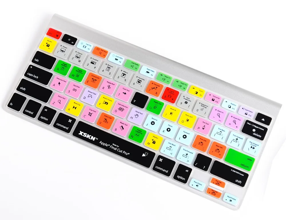 XSKN Final Cut Pro 7 программный ярлык дизайн функциональная силиконовая крышка клавиатуры для Macbook Pro, США склад 10 дней в США