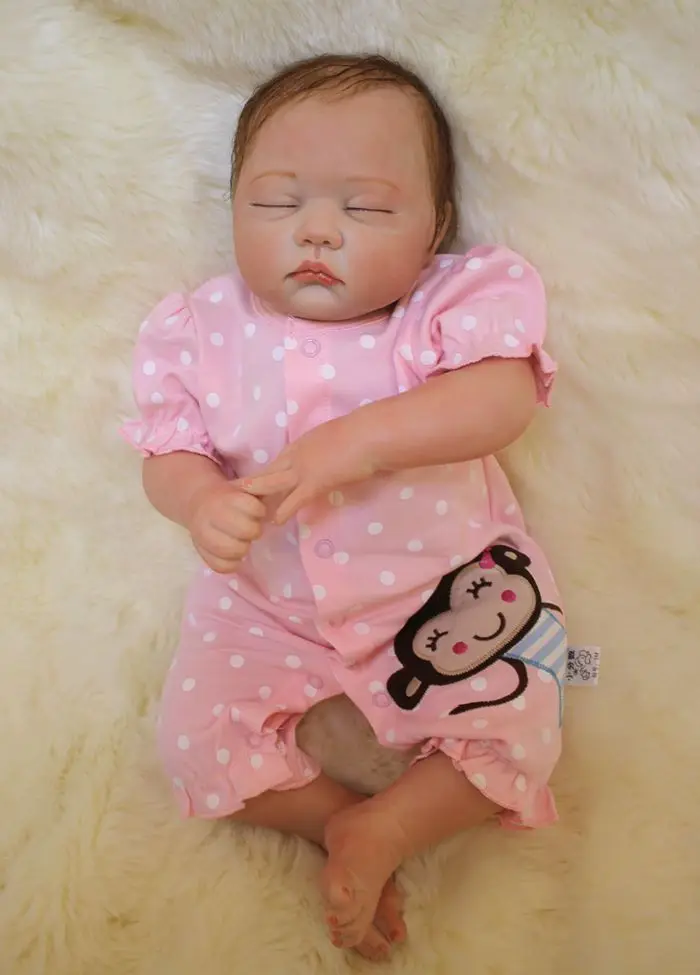 

22 Inch55cm Baby Reborn Doll Lifelike newborn sleeping baby girl with pink clothes Fashion Gift For Girls Newborn Babies Toys