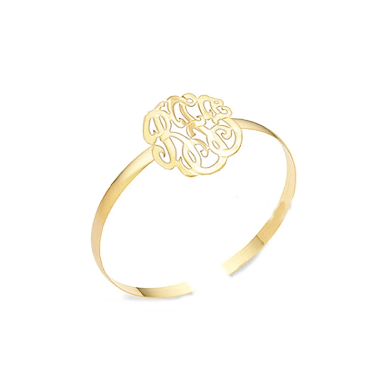 

Custom Jewelry Monogram Personalized Name Bangle For Women Gold Initial Signature Bracelet Bangle Armbanden Voor Vrouwen BFF