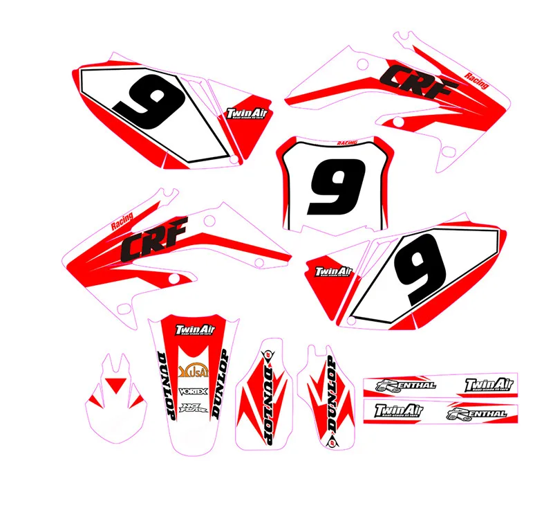 CRF450R 2005 2020 CRF450 индивидуальная Глянцевая графическая наклейка для Honda Fit CRF250R 2004