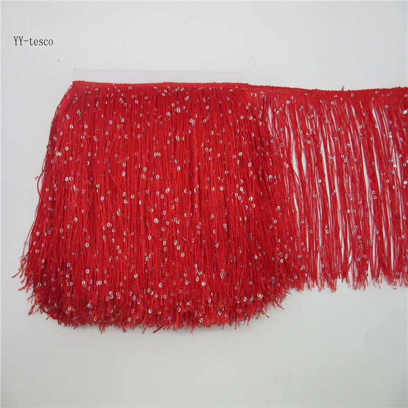 10 Yards 20CM Long Polyester Lace Tassel Fringe Red Fringe Trim Lace