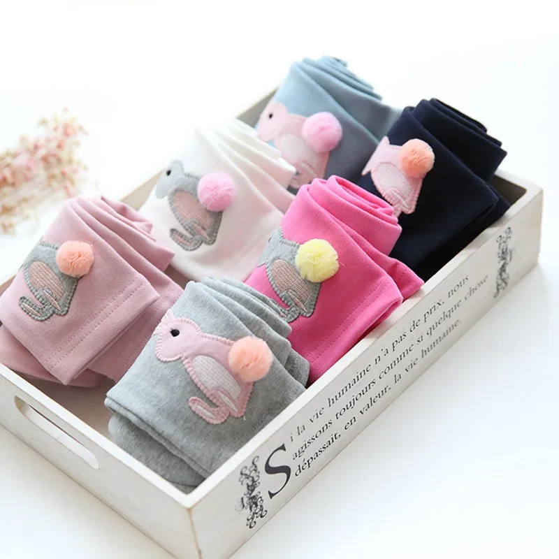 

2-7Y Autumn Winter Baby Girl Cute Leggings Thick Warm Pants Cartoon Rabbit Leggings Christmas Birthday Gifts For Kids Trousers