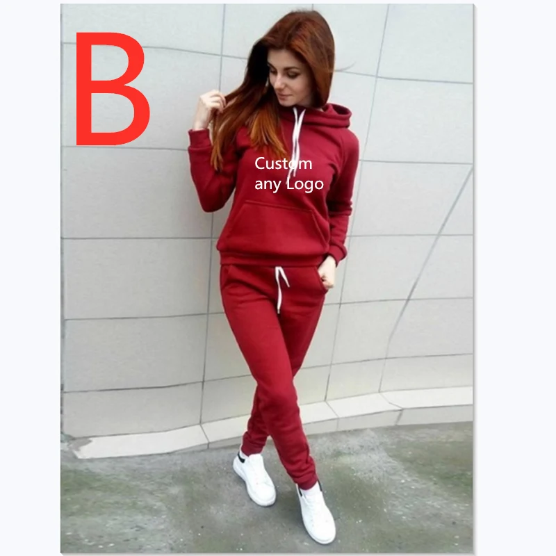 

B 2019 Print any Pattern Track suits Women Two Pieces Set Women Office Lady Loose Casual Women Sports Suit Large Clotning