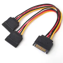 10 единиц-SATA power Y Splitter кабель адаптер, SATA 15 Pin штекер для Dual 15 Pin Женский SATA силовой сплиттер Кабельные детали для телекоммуникационного оборудования