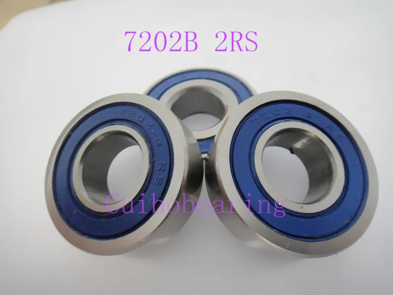 

Free shipping 10pcs 7202B 2RS angular contact ball bearing 7202 size:15X35X11mm