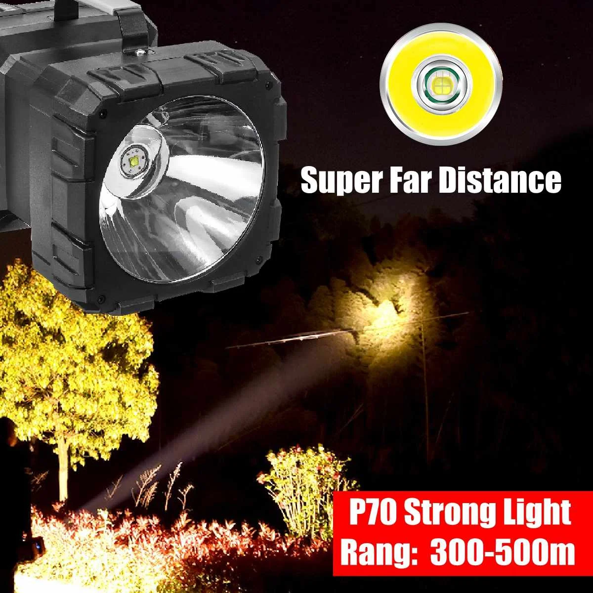 90000lm Smuxi Portable Work Lamp L2P70 COB LED Double Head Glare Searchlight flashlight Worklight 4 modes Rechargeable use 32650