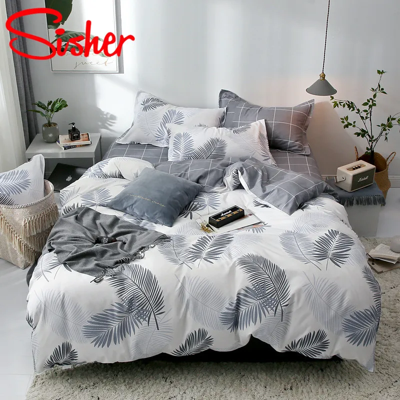 Low Cost Sisher Simple Bedclothes Bedding Set With Pillowcase