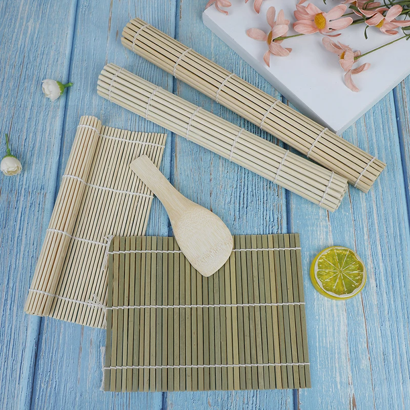 buy 1PCS Kitchen Japanese Sushi Maker Tools Bamboo Rolling Mat DIY Onigiri Rice Roller Chicken Roll Hand Maker Sushi Tool 6 Styles