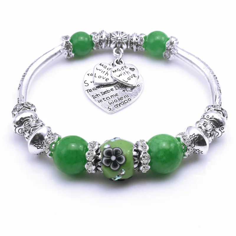 

Heart Beaded Bracelet ,Retro Indonesian Bracelet Bracelet Women's Alloy Bracelet Jewelry