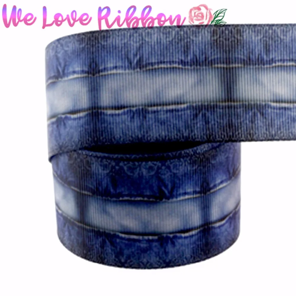 

1-1/2"38mm Jeans Series Printed Grosgrain Ribbon Denim Like DIY Gift Pack Stuffs Hair Band Making 10yards/roll MD180626-75-15202