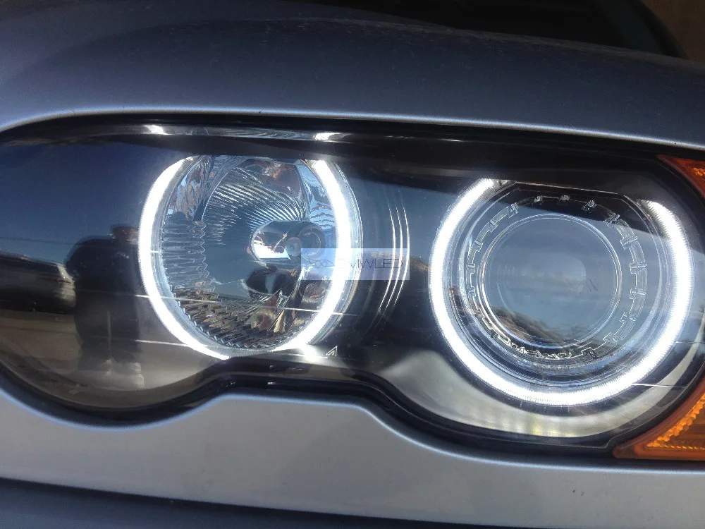 4X131 мм SMD СВЕТОДИОДНЫЙ Ангельские глазки гало кольца Автомобильные фары для BMW E36, E38, E39, E46 Проектор Ксенон Белый