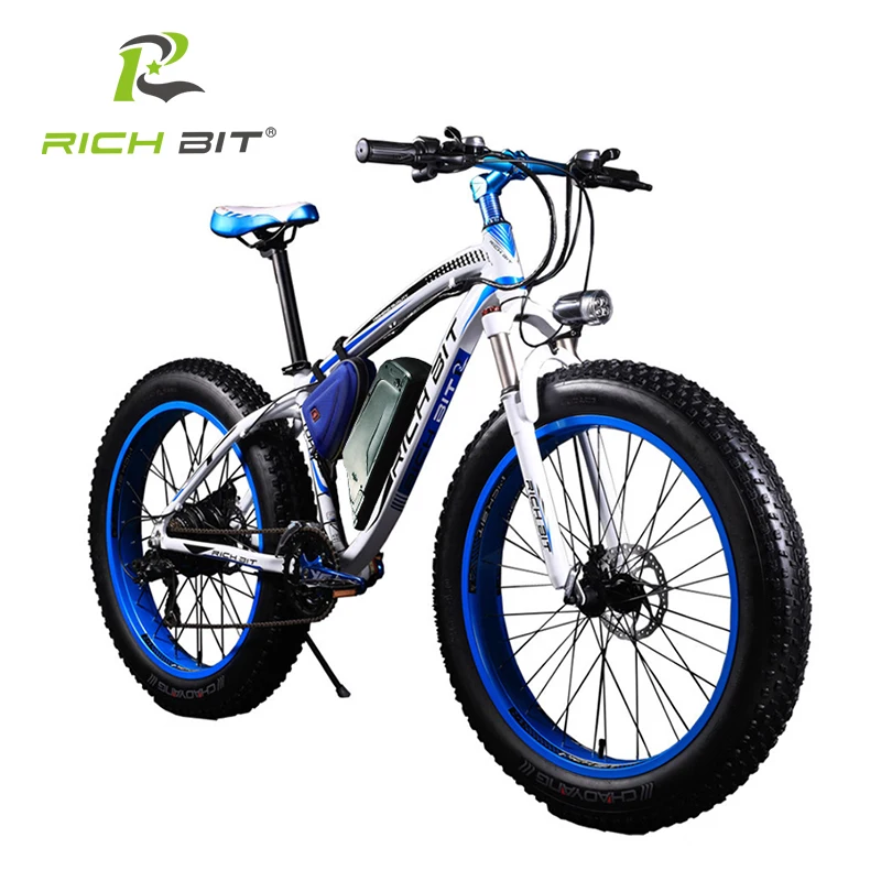 Cheap RichBit New Super Ebike Powerful Electric Snow Bike 21 Speed Ebike 48V 1000W Electric Fat Tire Bike With 17AH Lithium Battery 9