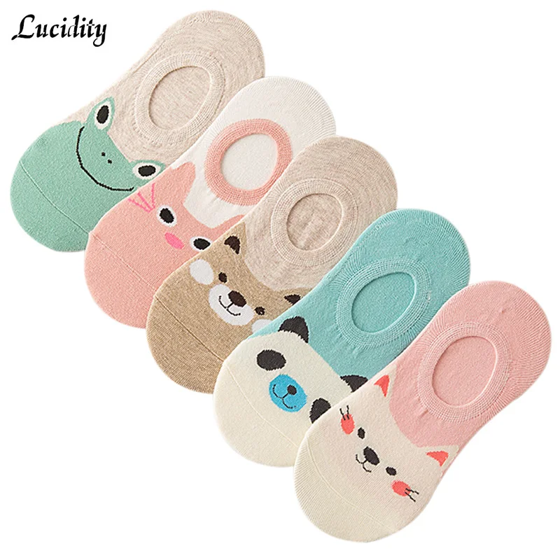 

Summer Woman Casual Socks Shallow Mouth Invisible Socks Boat Girl Cute Non-slip College Wind Socks Madam 5pairs/lot=10pieces