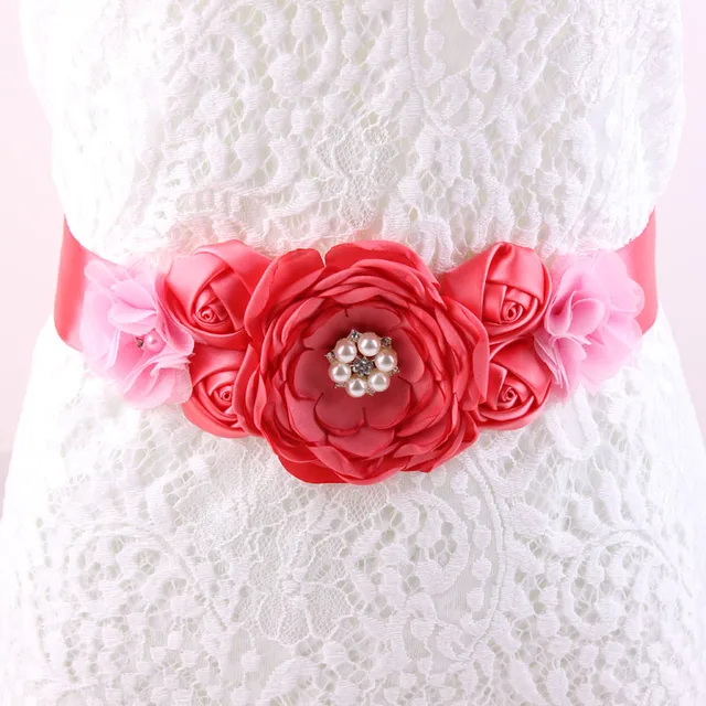 Maternity Sash Flower Sash Belt Bridesmaid Accessory Photo Prop Baby