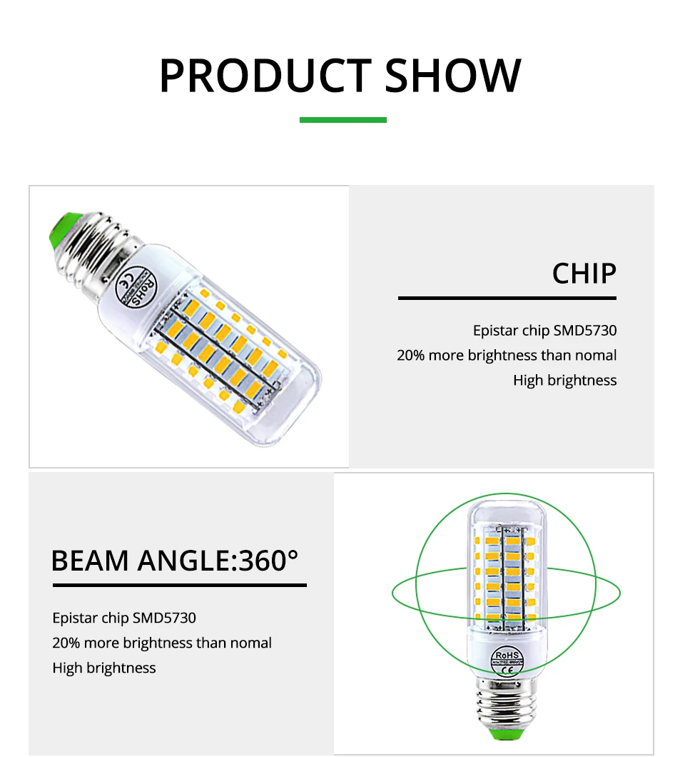 E27 светодиодный светильник E14 светодиодный SMD 5730 220 V лампочки «Кукуруза» 24 36 56 72 светодиодный s Lamparas светодиодный Люстра для украшения дома ампулы светодиодный свет