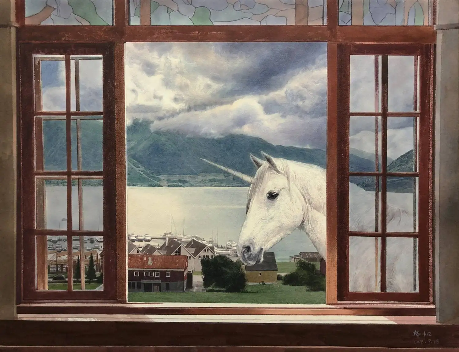 

Chinese Artist Yang Fan's Work "the Scenery Outside The Window" Watercolor Painting 55*75cm Wall Pictures Drawing Art Decor