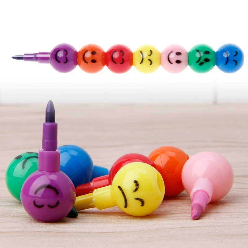 4 шт. 7 цветов укладчик своп милая улыбка лицо карандаш для школы детские игрушки JUN-28A