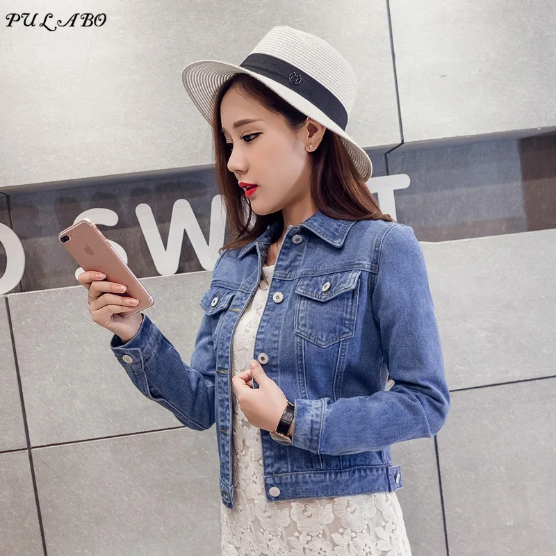 2019 font b Women b font Basic Coat Denim font b Jacket b font font b
