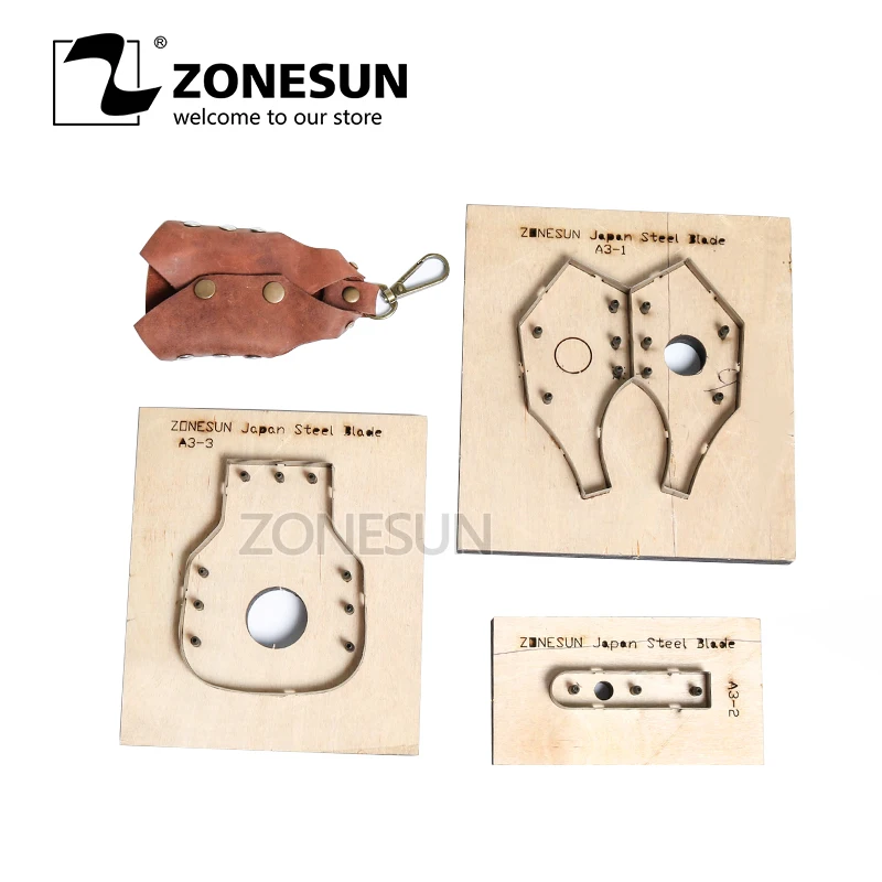 

ZONESUN D110 Customized leather cutting die laser punch photo paper PVC/EVA sheet cutter mold DIY key ring knife die key cover