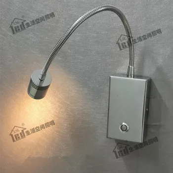 

Topoch Dimmable Bedside Lamp Touch Dimmer/On/Off for Luxury Hotel RV Boats Flexible Arm Chrome Finish 3W LED Blue Mood Light Sta