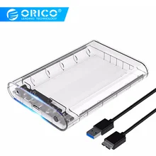 ORICO 3139U3 3.5 inch Transparen HDD Enclosure Case USB 3.0 5Gbps SATA3.0 Support UASP 8TB Drives for Notobook Desktop PC