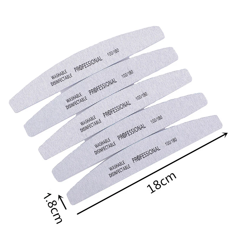 25 шт. пилочка для ногтей моющаяся шлифовальная полировальная машина для ногтей УФ-гель для удаления кутикулы 100/180 полировщик для ногтей пилочки серая лодка