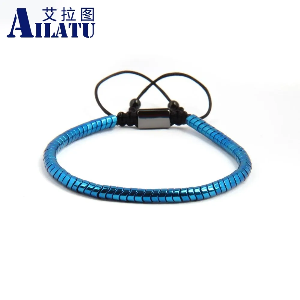 

Ailatu Men Jewelry 4mm Snake Macrame Bracelet for Couples Gift Provide Laser printing Service